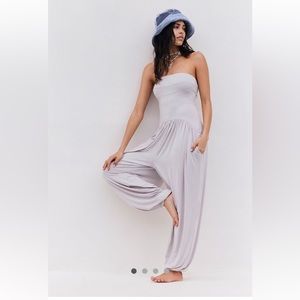 Free People Lavender Strapless Jumpsuit